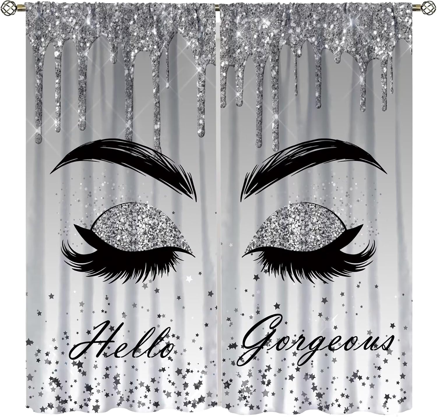 Beauty Makeup Filter - Silver Glitter Drip Eyelash Curtain Beauty
