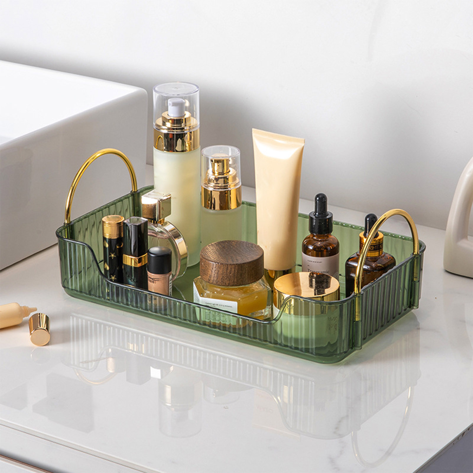 Beauty Makeup Vanity - Bathroom Organizer Rack Light Luxury Acrylic