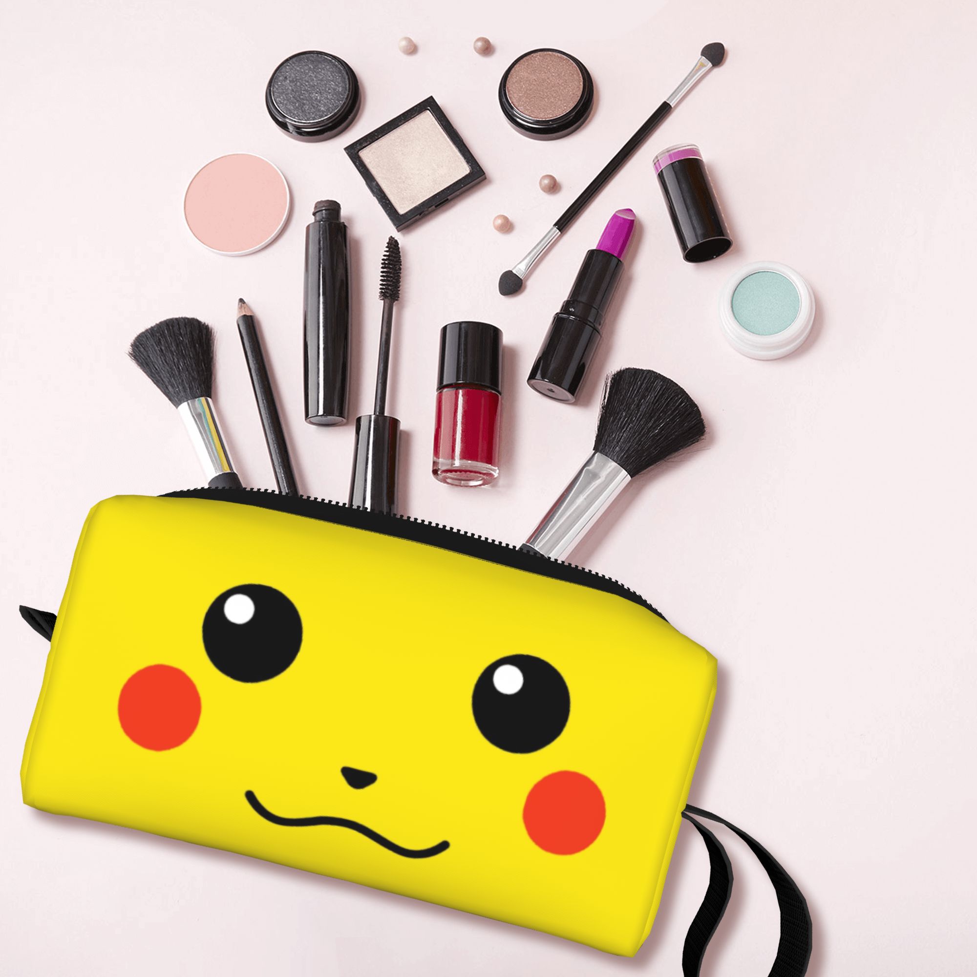 Beauty Makeup Kit Box - Custom Pokemoned P-Pikachus Toiletry Bag for