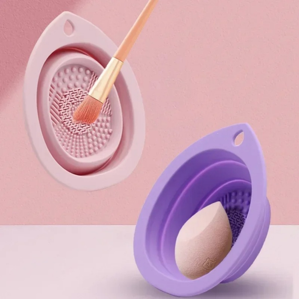 Beauty Makeup Products - Silicone Makeup Brush Cleaning Bowl Foldable