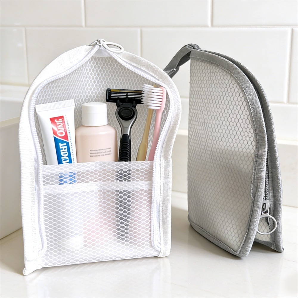 Beauty Makeup Vanity - Mesh Toiletry Bag Breathable Quick Dry