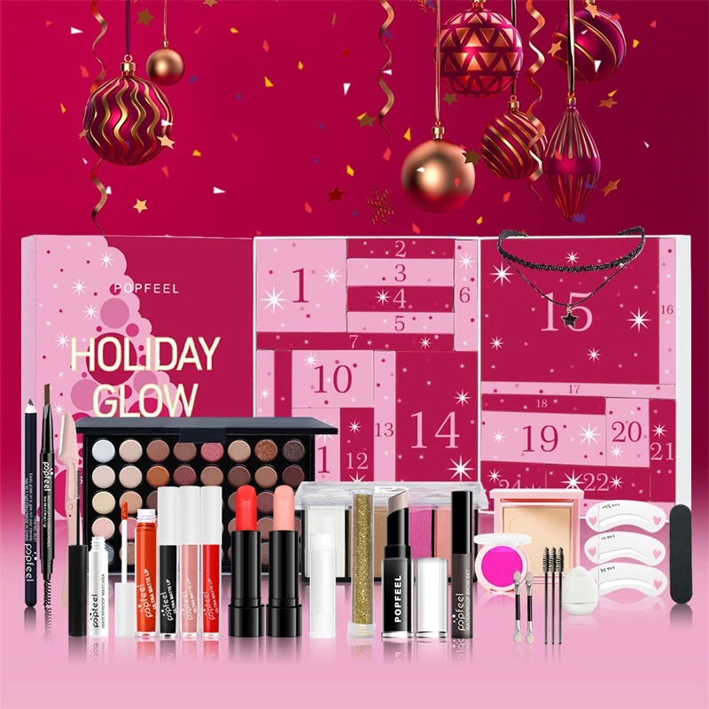 Beauty Makeup Advent Calendar - Christmas Countdown Makeup Set Lipstick Eye