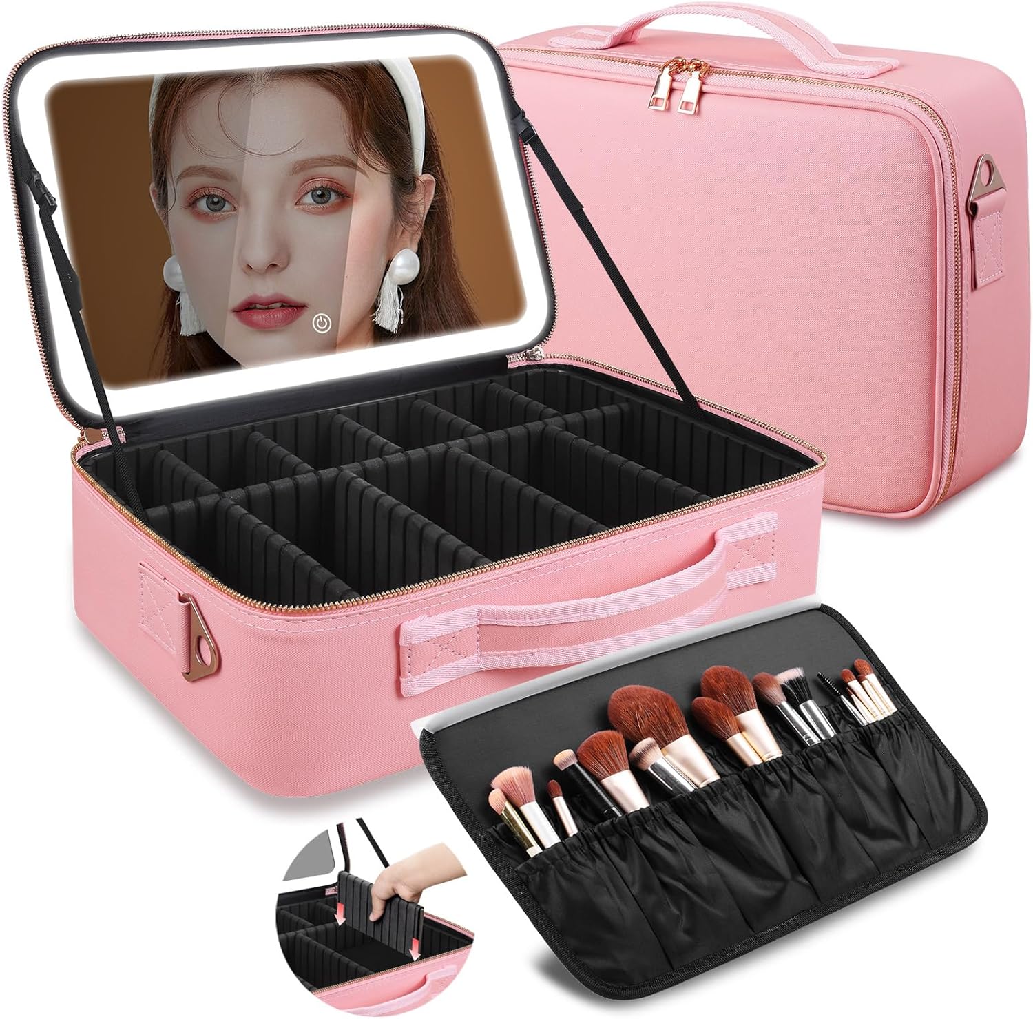 Beauty Makeup Vanity - Large Capacity Makeup Bag 15''X11'' with