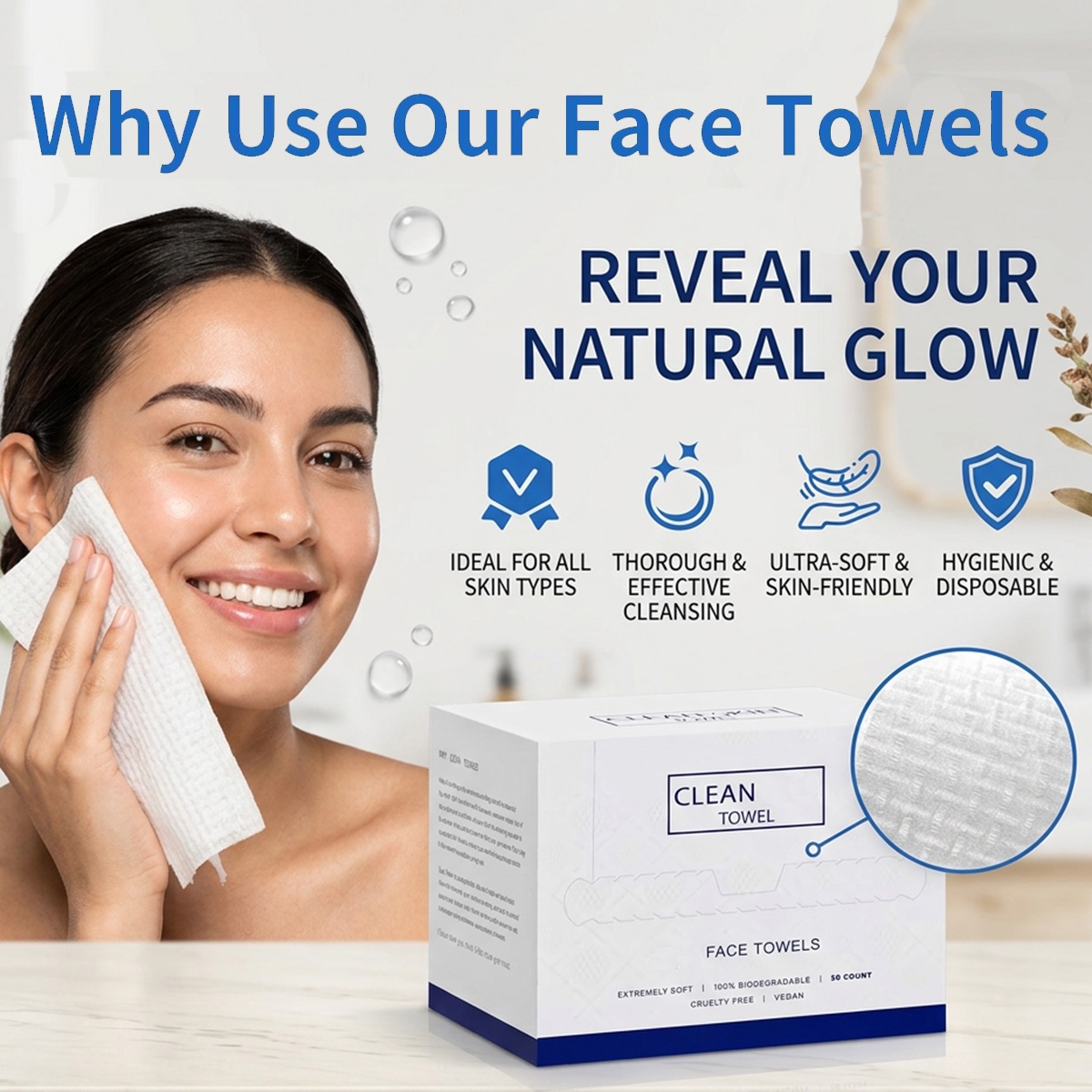 50Pcs/Box Disposable Face Towe - Beauty Makeup Vanity recension och pris