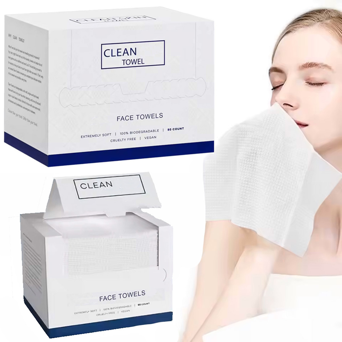 50Pcs/Box Disposable Face Towe - Beauty Makeup Vanity recension och pris