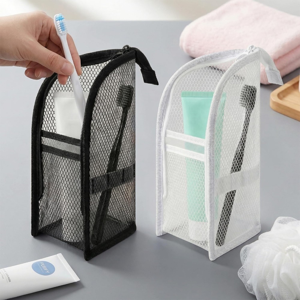 Mesh Toiletry Bag Breathable Q - Beauty Makeup Vanity recension och pris