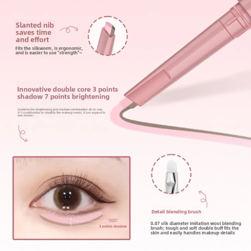 Korean 2in1 Lying Silkworm Pen - Beauty Makeup Korean recension och pris